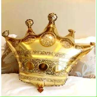 5 Balões Metalizado Coroa dourada Grande 60 x 70 cm em Oferta na Shopee