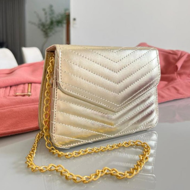 Bolsa Festa Casamento Bordada Elegante Impecável Alça Corrente em Oferta na Shopee