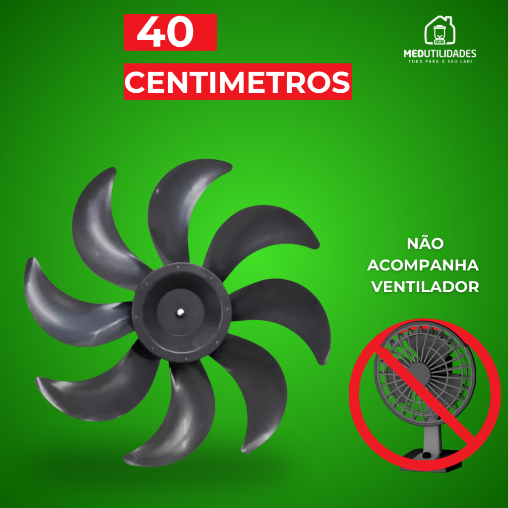 Hélice Serve Para Ventilador Britânia Turbo BVT480 BVT481 BVT491 8 Pás 40cm em Oferta na Shopee