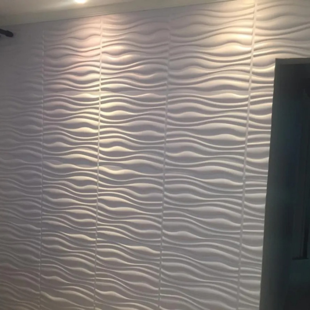 kit 12 placas pvc 3d revestimento para parede decorativa 50x50 cm