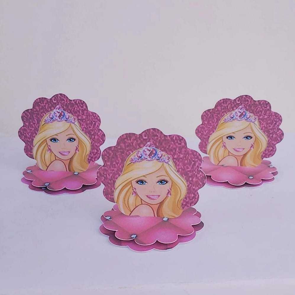 Kit Aplique 3D, 10, 20, 30 ou 40 und. Tag BARBIE Personalizada | Lembrancinhas | Festa infantil | Aniversário