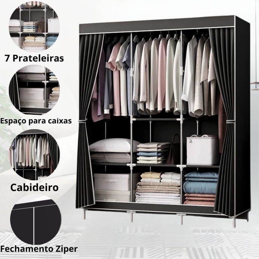 Guarda Roupa Dobrável Organizador De Roupas Portátil Multiuso Armário Organizador de Roupas Multiuso