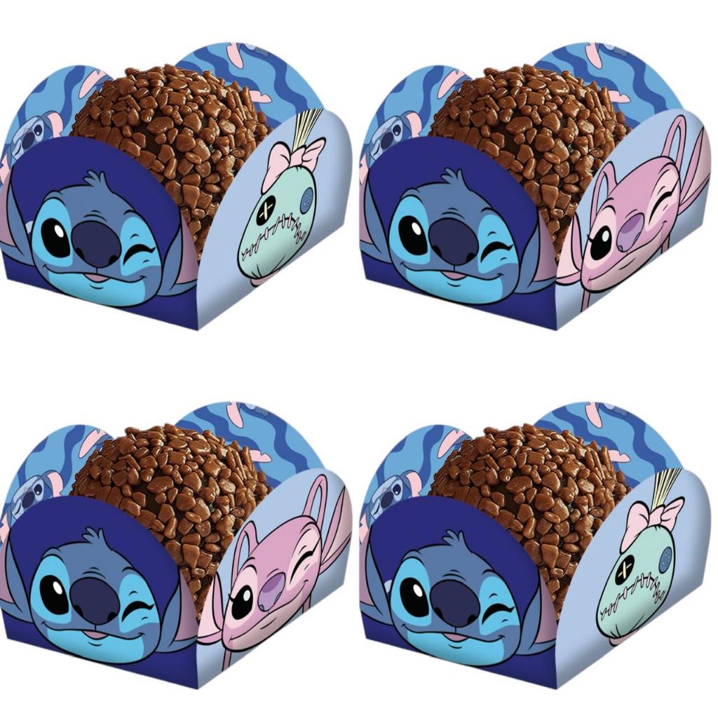 40 Unidades - Porta Forminha de Doce Festa Stitch da Disney