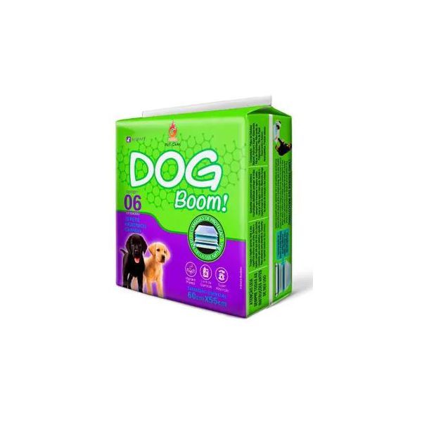 Tapete Higienico Para Caes Pet Sanitario Descartavel 60x55 Dog Boom 6 unidades
