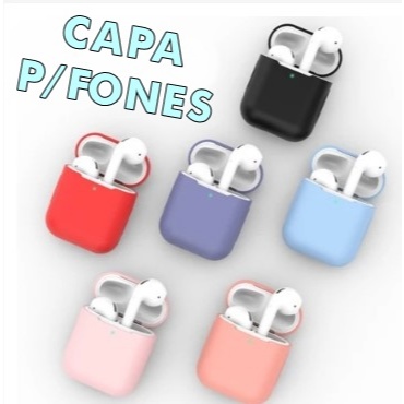 Capa Case Silicone Protetora com mosquetão Para fone apple AirPods 1 E 2 ,3 Fone Sem Fio