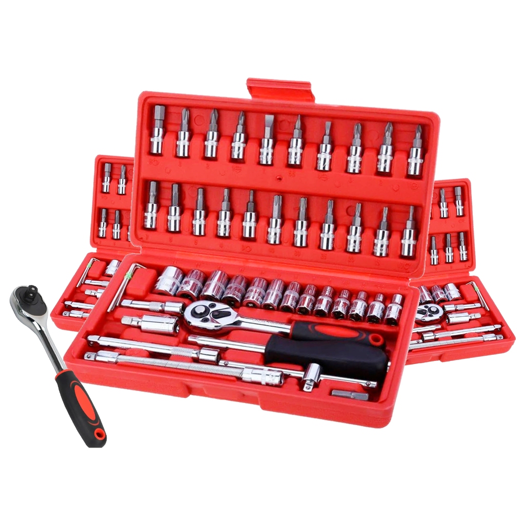 Kit Jogo Gorillaz Soquete 46 Pçs Aço Crv 1/4 Catraca Chave Do Cromado Com Maleta em Oferta na Shopee