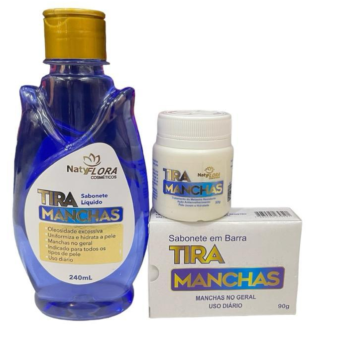 Kit Tira Manchas Naty Flora 1 Creme 1 Barra 1 Liquido em Oferta na Shopee