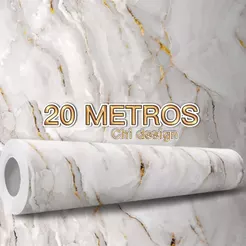 Papel de Parede 3D Modelo 20 METROS x 45CM Adesivo Autocolante para Sala, Quarto