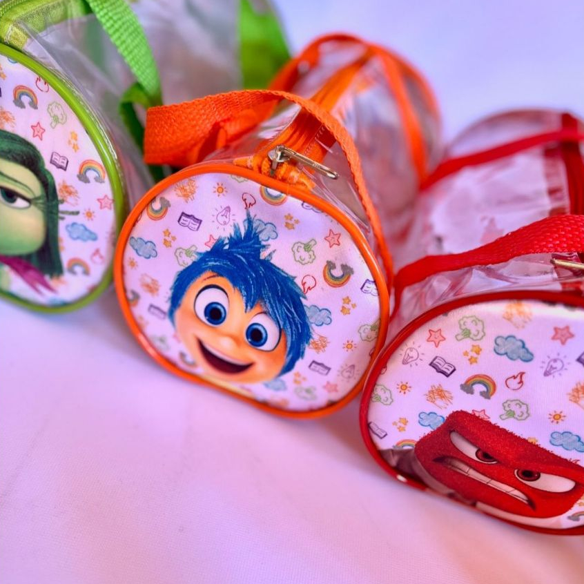 Bolsa Infantil Transparente Divertida Mente Bag Lembrancinha Alegria Nojinho Raiva