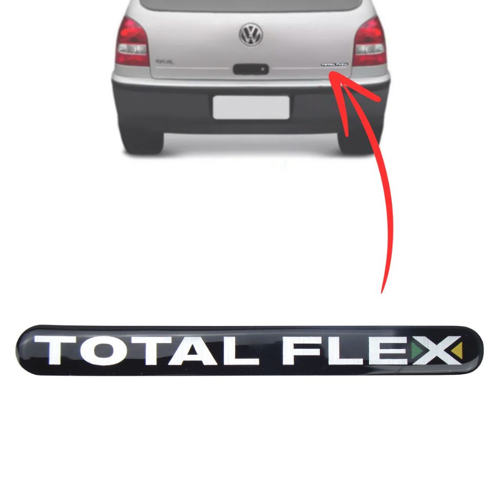 Emblema adesivo resinado TOTAL FLEX – Fox 05/12 Polo 05/12 Golf 06/12 em Oferta na Shopee