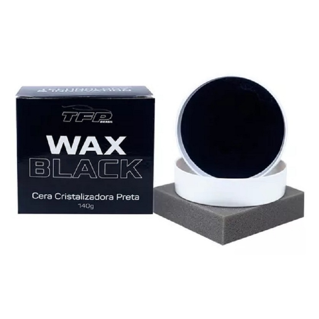 Wax Black Cera cristalizadora Preta 140g para carro em Oferta na Shopee
