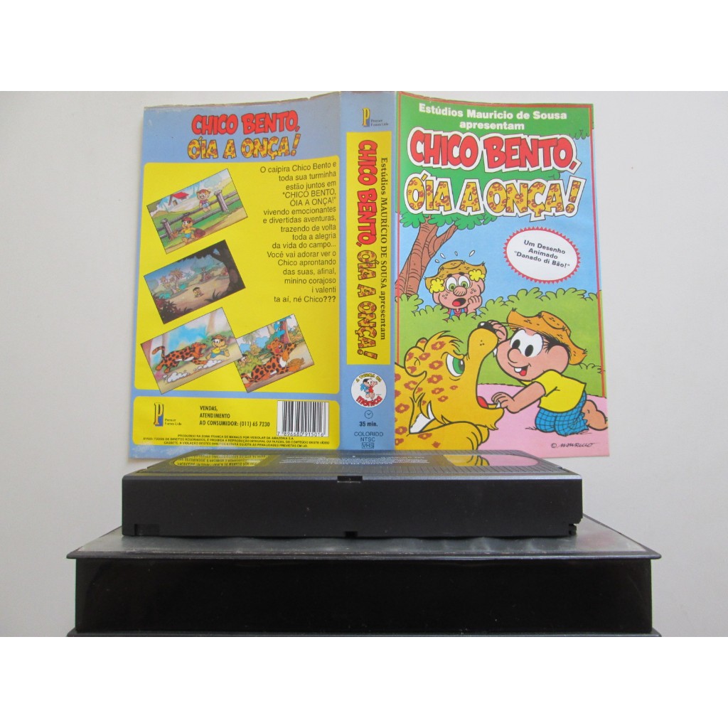 VHS / Fita VHS / CHICO BENTO / Óia A Onça! / Mauricio De Souza / Original No Estojo Preto / Fita Sem Mofo Original Preta / Exelente / Raríssimo