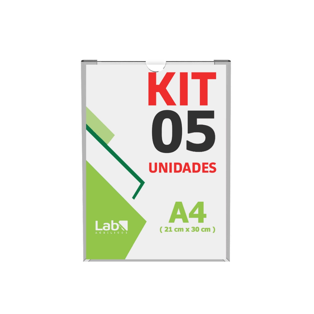 Kit Com 05 Displays De Parede Porta Folha A4 Petg + Adesivo em Oferta na Shopee