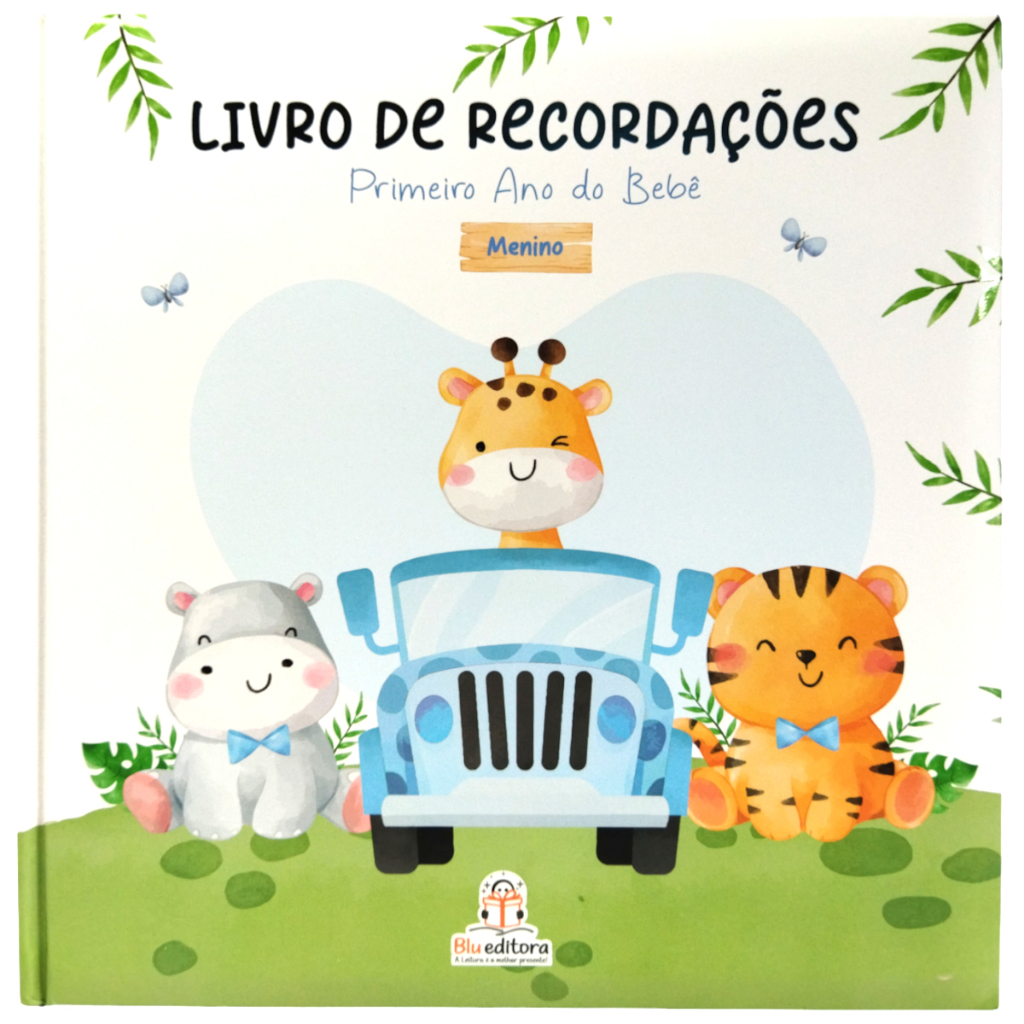 Livro de recordações Primeiro Ano do Bebê - Menino - Memórias do bebê Blu editora em Oferta na Shopee