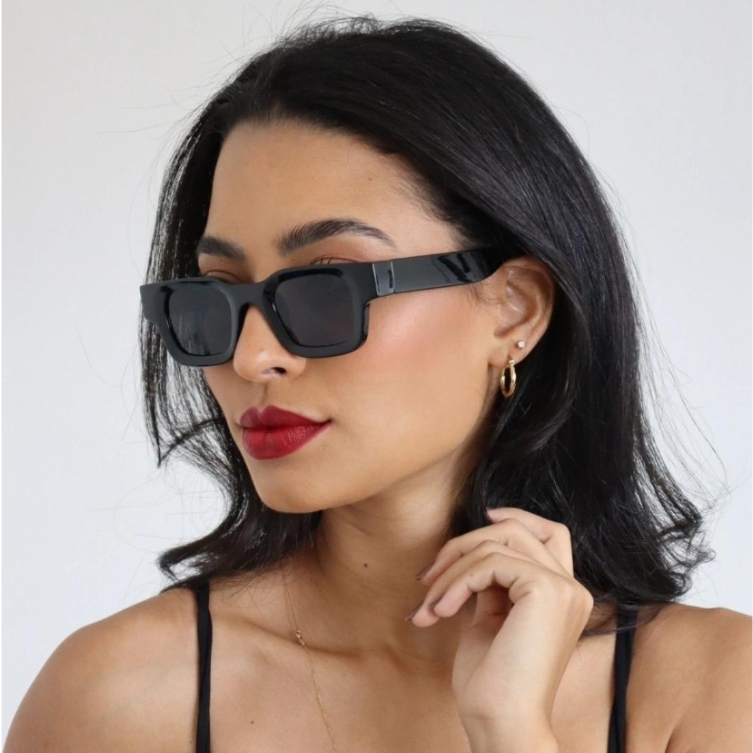 Óculos De Sol Ibiza Retangular Premium Retro Vintage Oldstyle Clássico Cinema Unissex Uv400 - Fashion Accessories