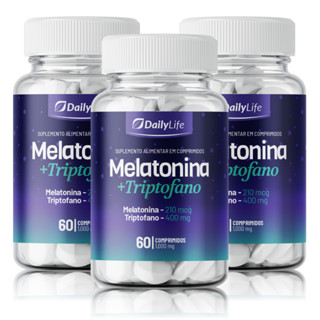 3x Melatonina DailyLife 60 Comprimidos 1000mg + Triptofano em Oferta na Shopee