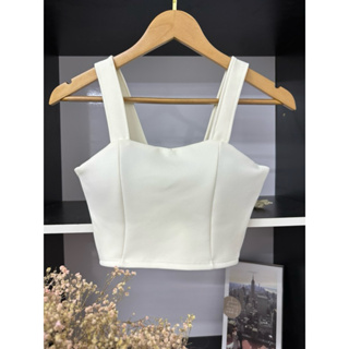 175 top cropped neoprene com bojo/básico/alças grossas em Oferta na Shopee