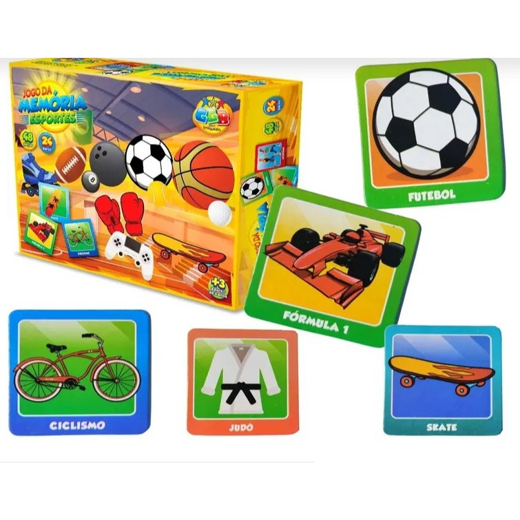Jogo da Memória Esportes e Lazer - 48 peças