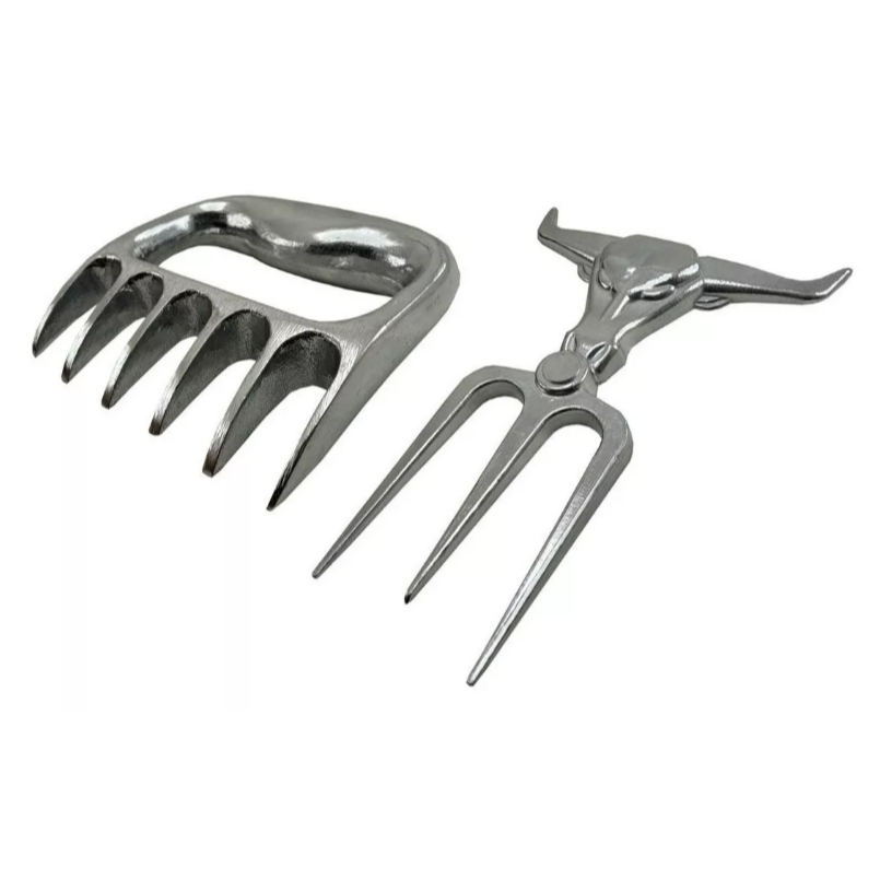 KIT GARRA DE URSO E TRIDENTE PARA CHURRASCO AUMINIO MACIÇO em Oferta na Shopee