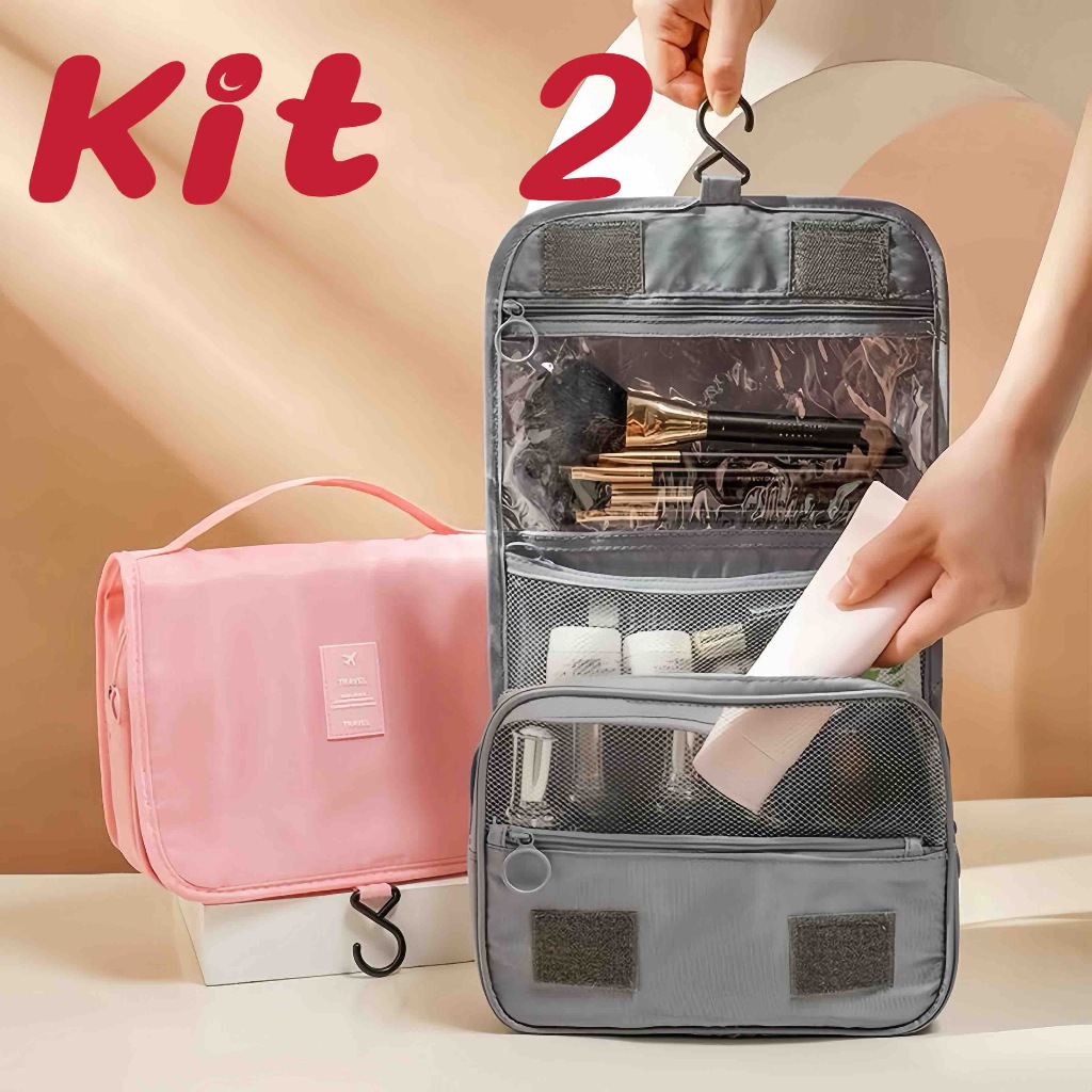 Kit 2 Bolsa com Alça Feminina para Maquiagem/Cosméticos/Kit de Artista  MING