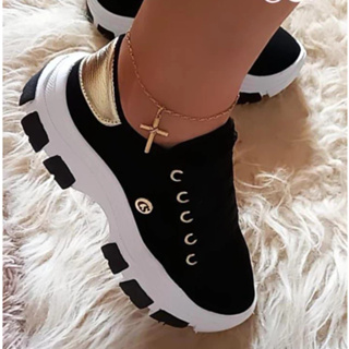 Tênis Casual Feminino Plataforma Confortável Envio Imediato em Oferta na Shopee