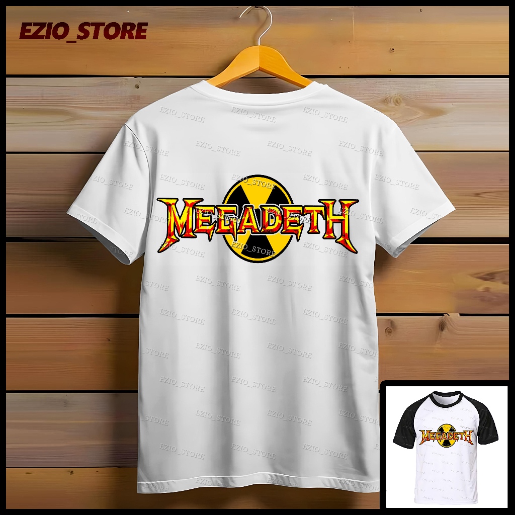 Camiseta Megadeth Unissex Banda de Rock Blusa Megadeth Camiseta Básica Preto e Branca Camiseta Rock and Roll