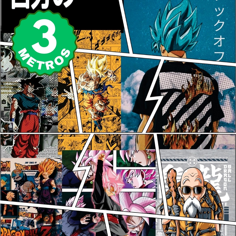 Papel de Parede Adesivo Dragon Ball Super Z Clássico Colorido  DBZ Animes Geek Adesivo Lavável