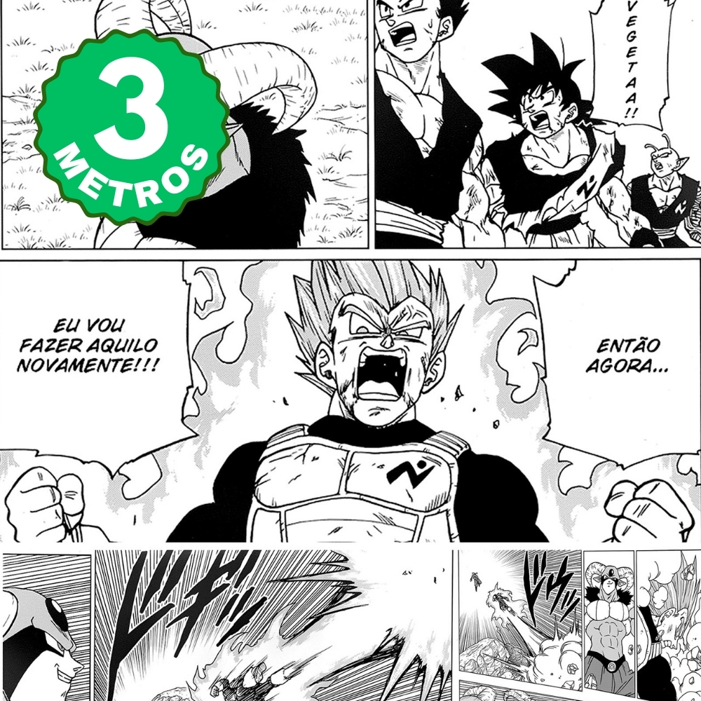 Papel de Parede Dragon Ball Super Adesivo Preto e Branco Gibi Manga Quadrinhos Adesivo Lavável