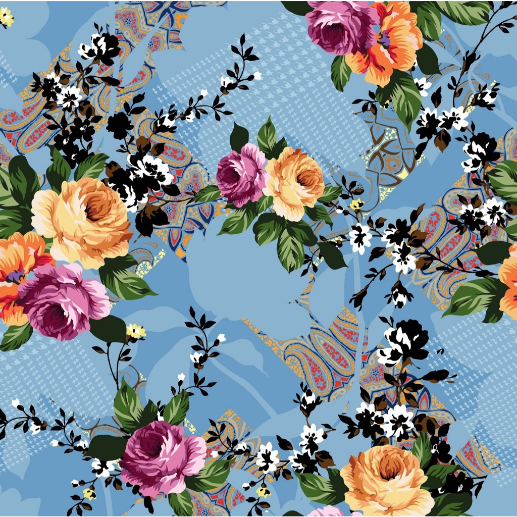 Tecido Tule Estampado floral