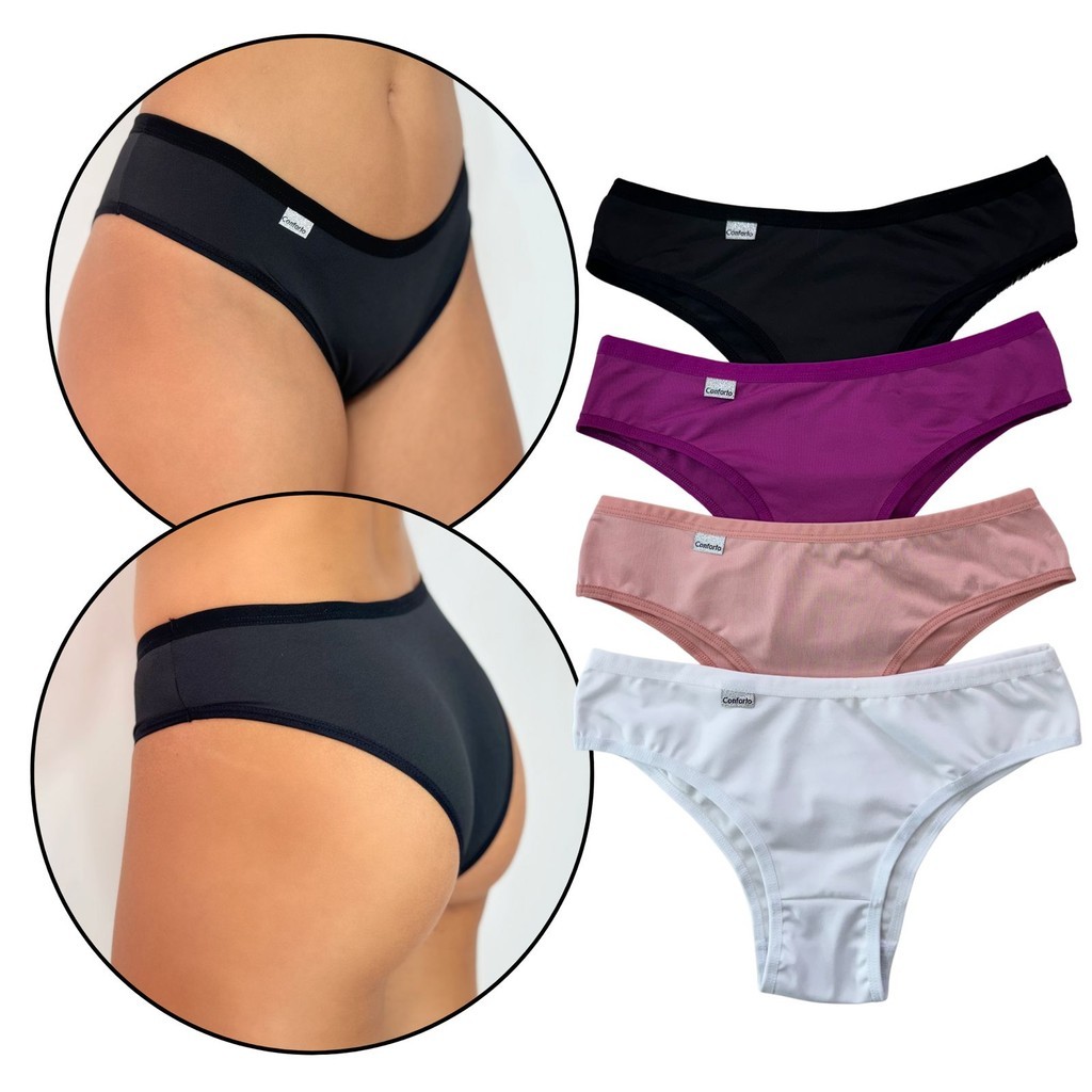 KIT CALCINHA TANGA BÁSICA CONFORTO em Oferta na Shopee