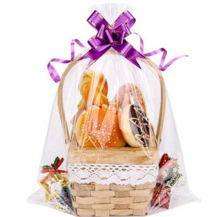 Saco Para Cesta De Presente 40x60 30x40 Saco Plástico Transparente 100 und em Oferta na Shopee