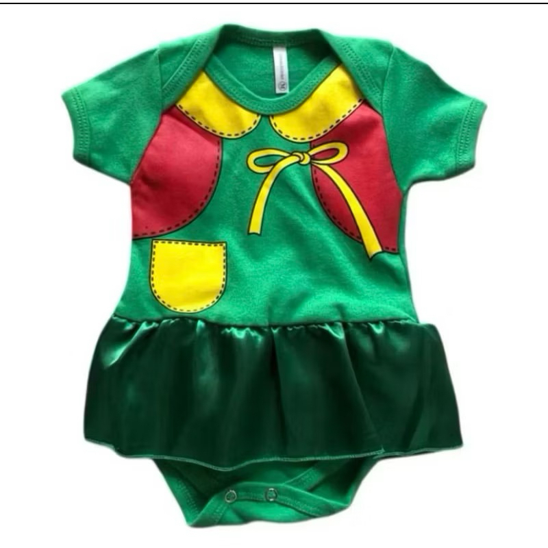 Body de Bebe Tematico da Chiquinha Body + Óculos turma do Chaves Fantasia infatil — imagem 2 de 2