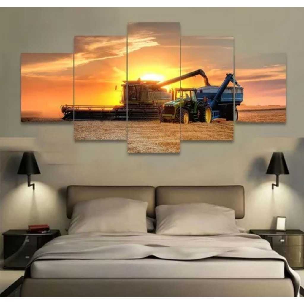 quadros decorativo 5 peças  Máquina agro