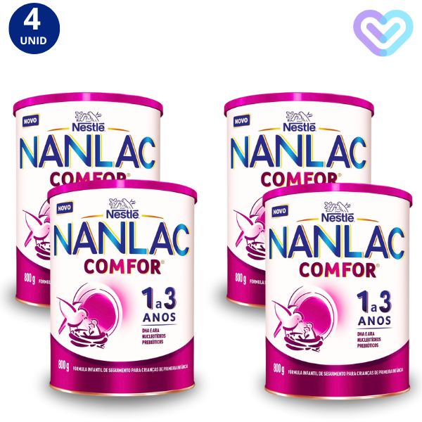 Kit 4x Fórmula Infantil Nestlé NANLAC Comfor 1 a 3 Anos Lata De 800g em Oferta na Shopee