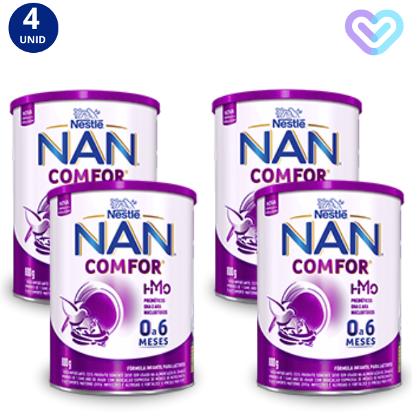 Kit 4x Fórmula Infantil Nestlé NAN Comfor 0 a 6 Meses Lata De 800g em Oferta na Shopee