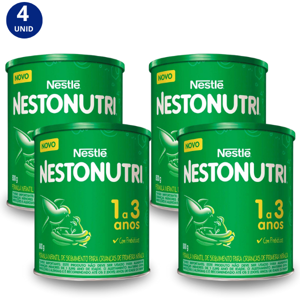 Kit 4x Fórmula Infantil Nestonutri 1 (1 - 3 Anos) 800g Nestlé em Oferta na Shopee