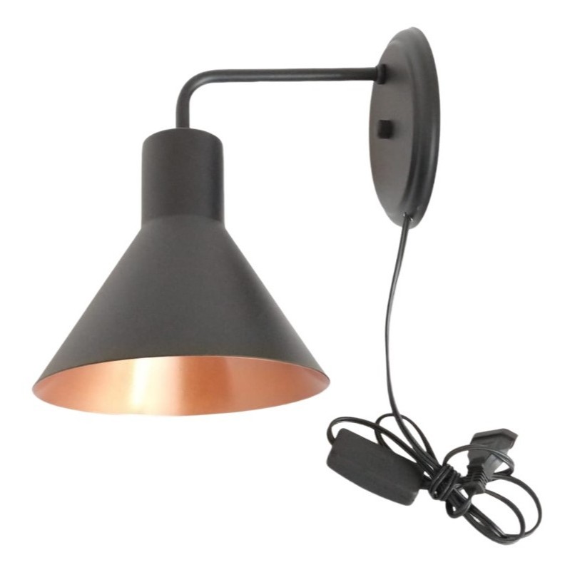 Luminária Abajur de Parede Cabeceira Arandela Funil em Alumínio. em Oferta na Shopee