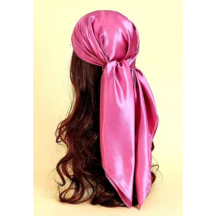 Lenço bandana JB, cetim liso ou estampado, multiuso, cropped, lenço de pescoço, faixa de cabelo, acessório feminino