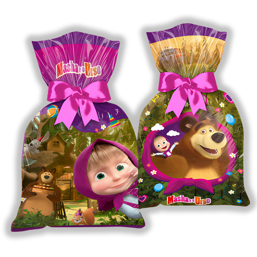 8 ~40  SACOLA MASHA E O URSO FESTA LEMBRANCINHA  Regina em Oferta na Shopee