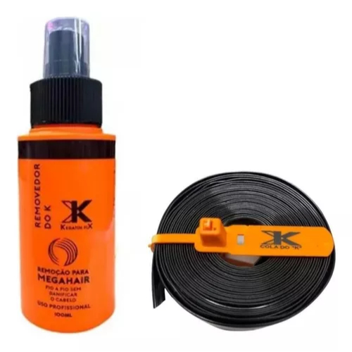 Kit Para Mega Hair Removedor D Cola K 100ml + Queratina Fita