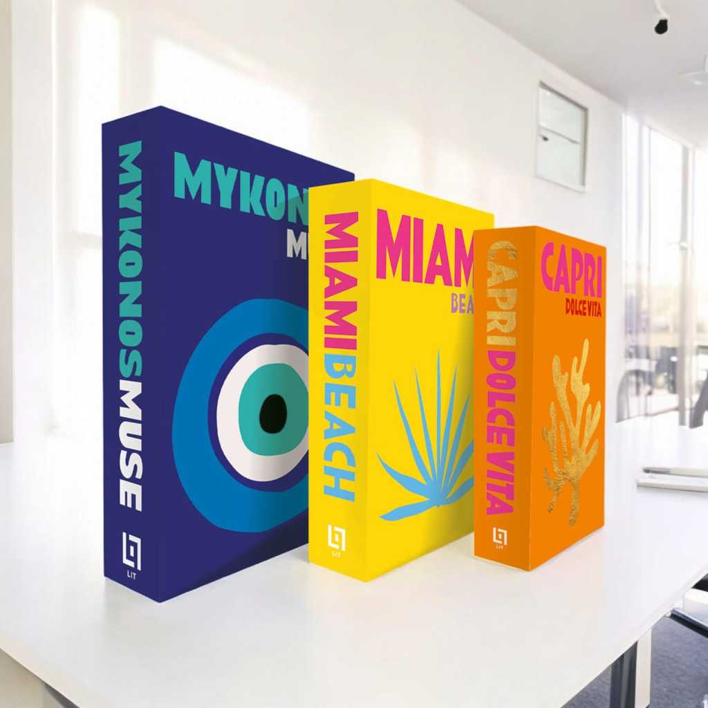 Caixa Livro Falso Decorativo Presente Fake Kit 3 Porta Objetos- Esotérico