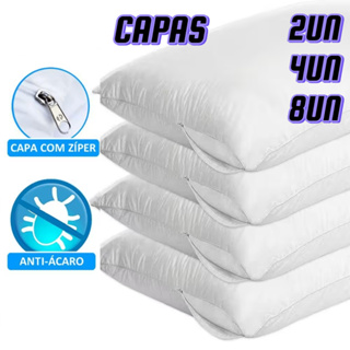 Kit 8 Capas para Travesseiro Branca Fronha 49cm X 69cm Resistente a Agua em Oferta na Shopee