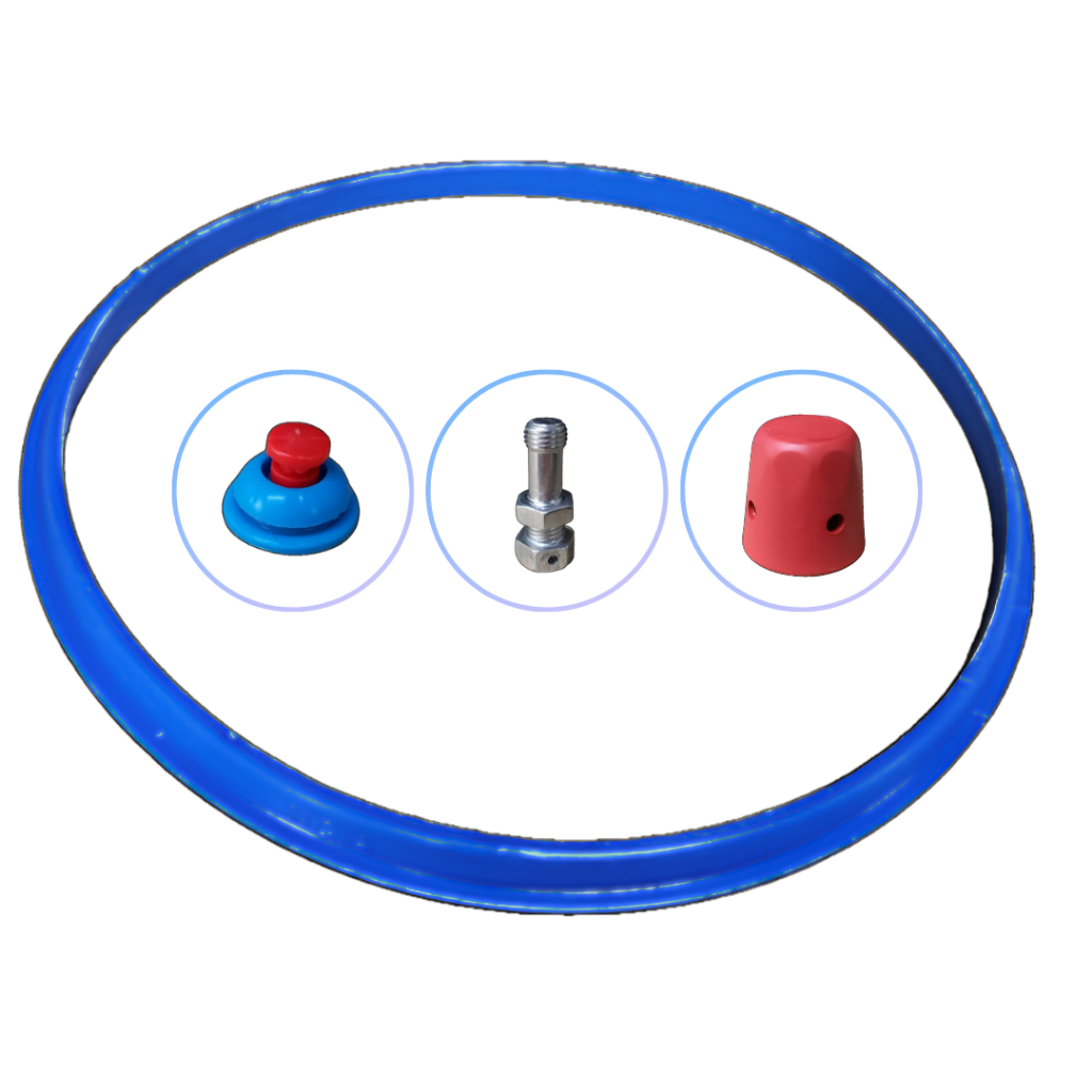 Kit Reparo Borracha Panela de Pressão 3 - 4,5 Litros + Selo Silicone + Peso Vermelho + Pino