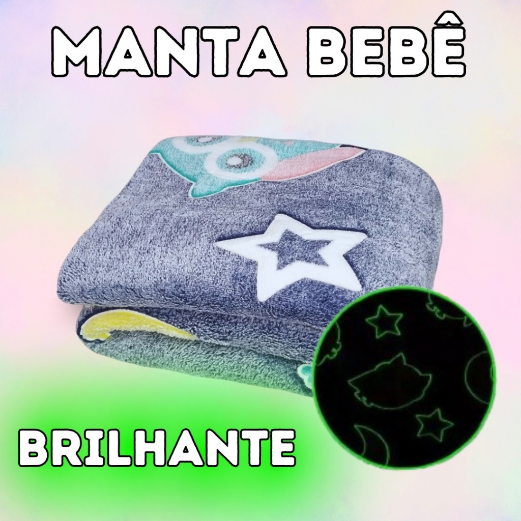 Manta Bebê Que Brilha no Escuro Coberta Fluorescente 100x90