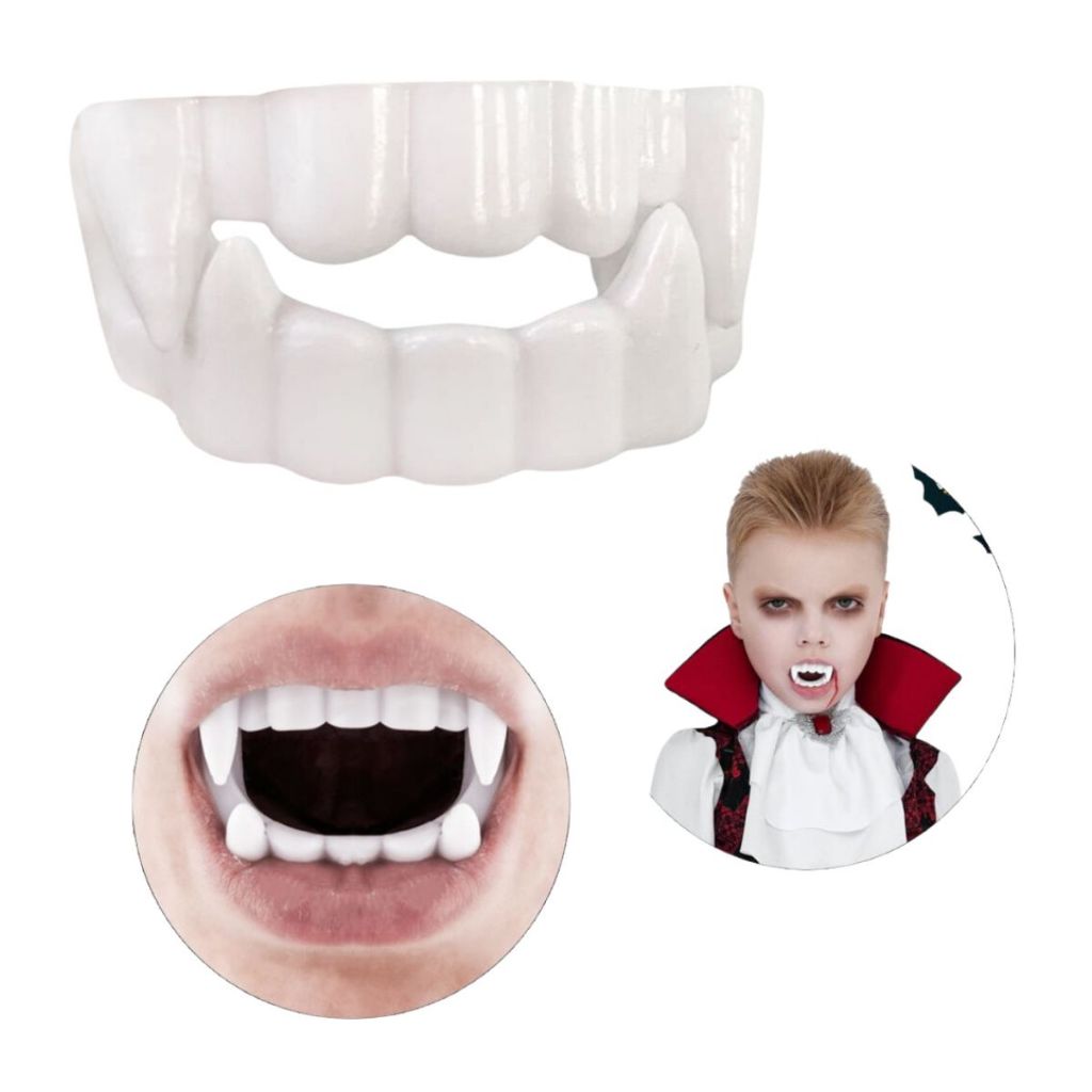 Dentadura Halloween Dentes Vampiro 24 Unidades Lembrancinha Fantasia Halloween Vampiro