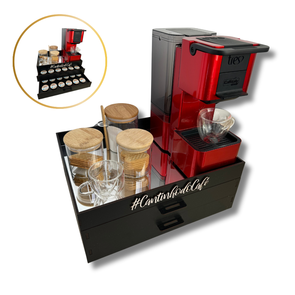 Bandeja Espelhada Café da Manhã 2 Gavetas Porta Cápsulas Três Corações Organizador Decoração em Oferta na Shopee