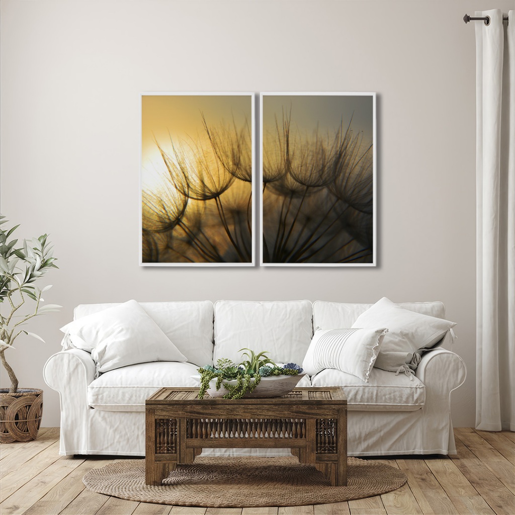 Quadro Duo de Dente-de-Leão na Serenidade 50x75 cm Sala Quarto Escritório em Oferta na Shopee