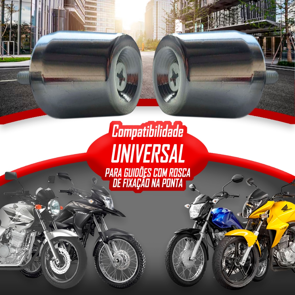 Par Peso Pesinho De Guidão PCX 150 Universal Rosca Interna Com Parafuso Cromado e Preto Guidon Guidom Cargo 160 Pezinho — imagem 2 de 2