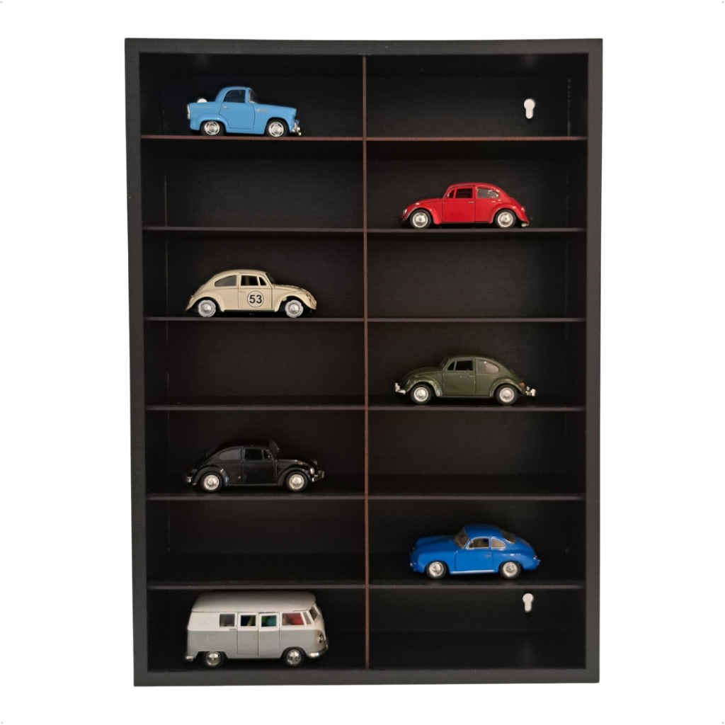 Expositor Capacidade 14 Carrinhos Miniatura Escala 1:32 MDF Resistente Espaçoso Pintado em Oferta na Shopee