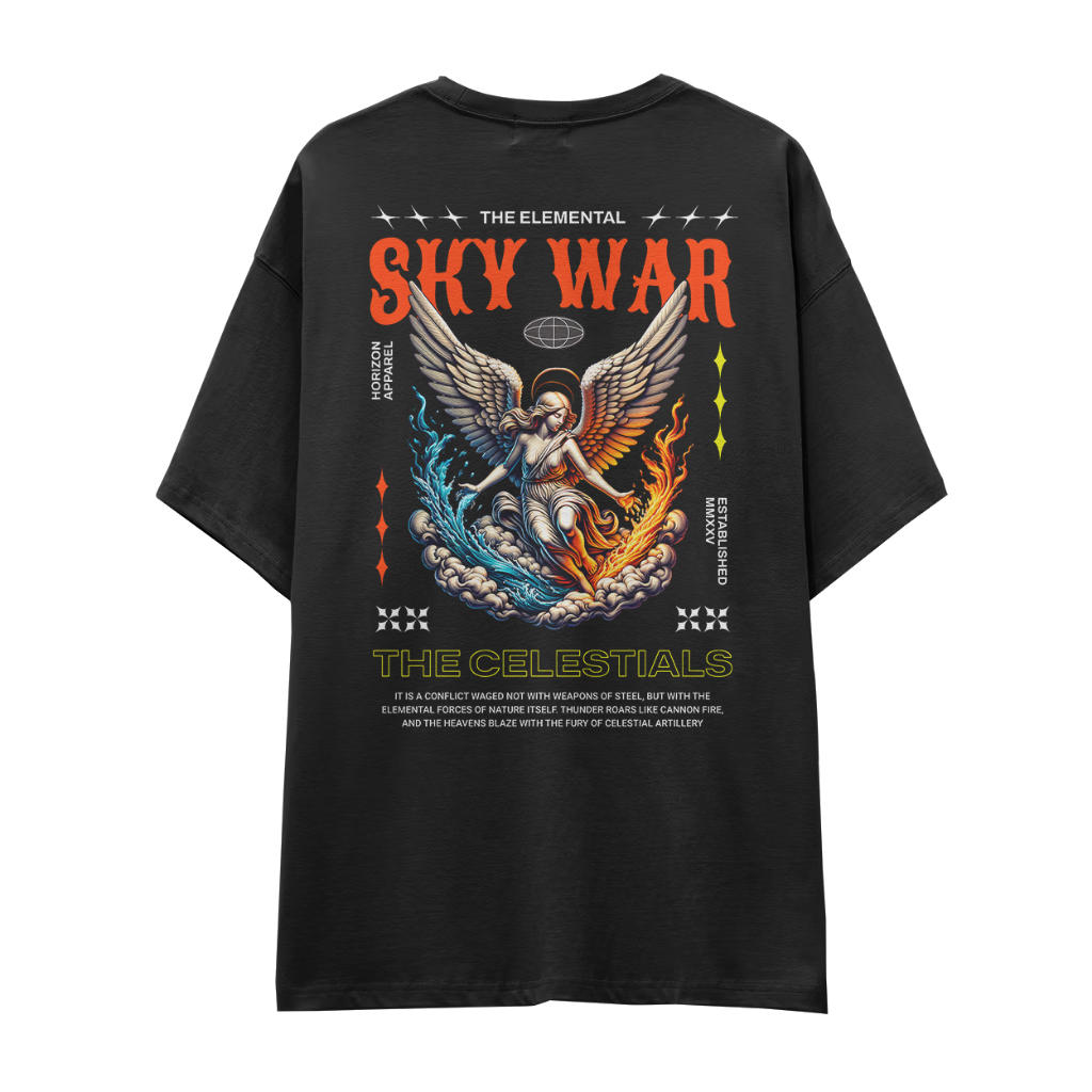 Camiseta Oversized The Elemental Sky War P Sair 100% Algodão P Sair